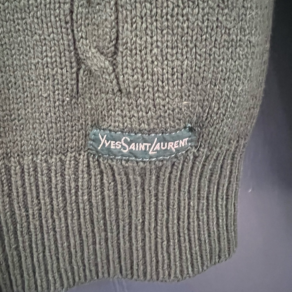 Vintage VTG YSL Yves Saint Laurent Green Sweater - Picture 2 of 4